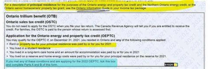 What is Ontario Energy Property Tax Credit?