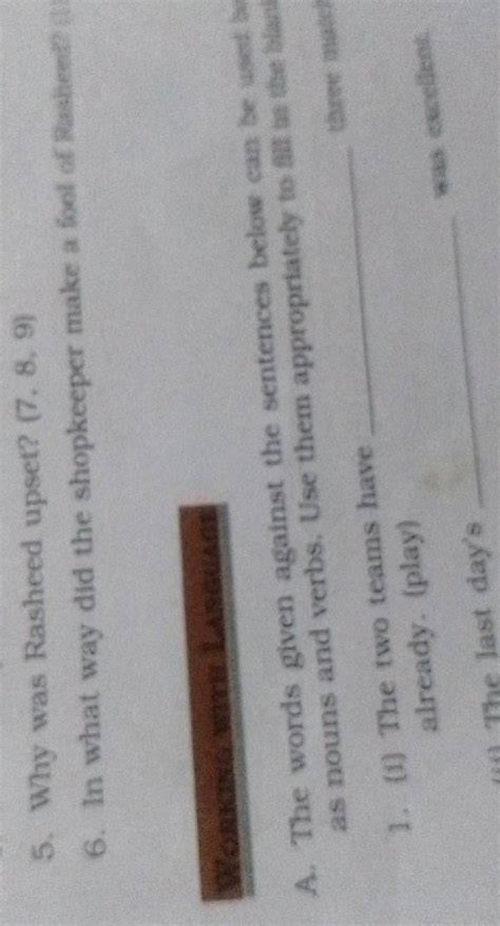 Why was Rasheed upset 6 Ncert?